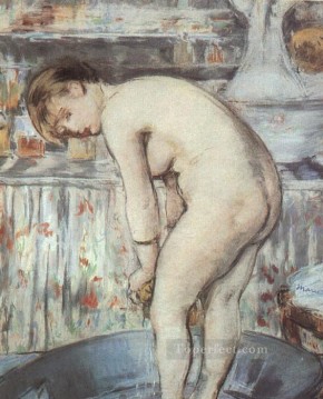  Edouard Canvas - Woman in a Tub nude Impressionism Edouard Manet